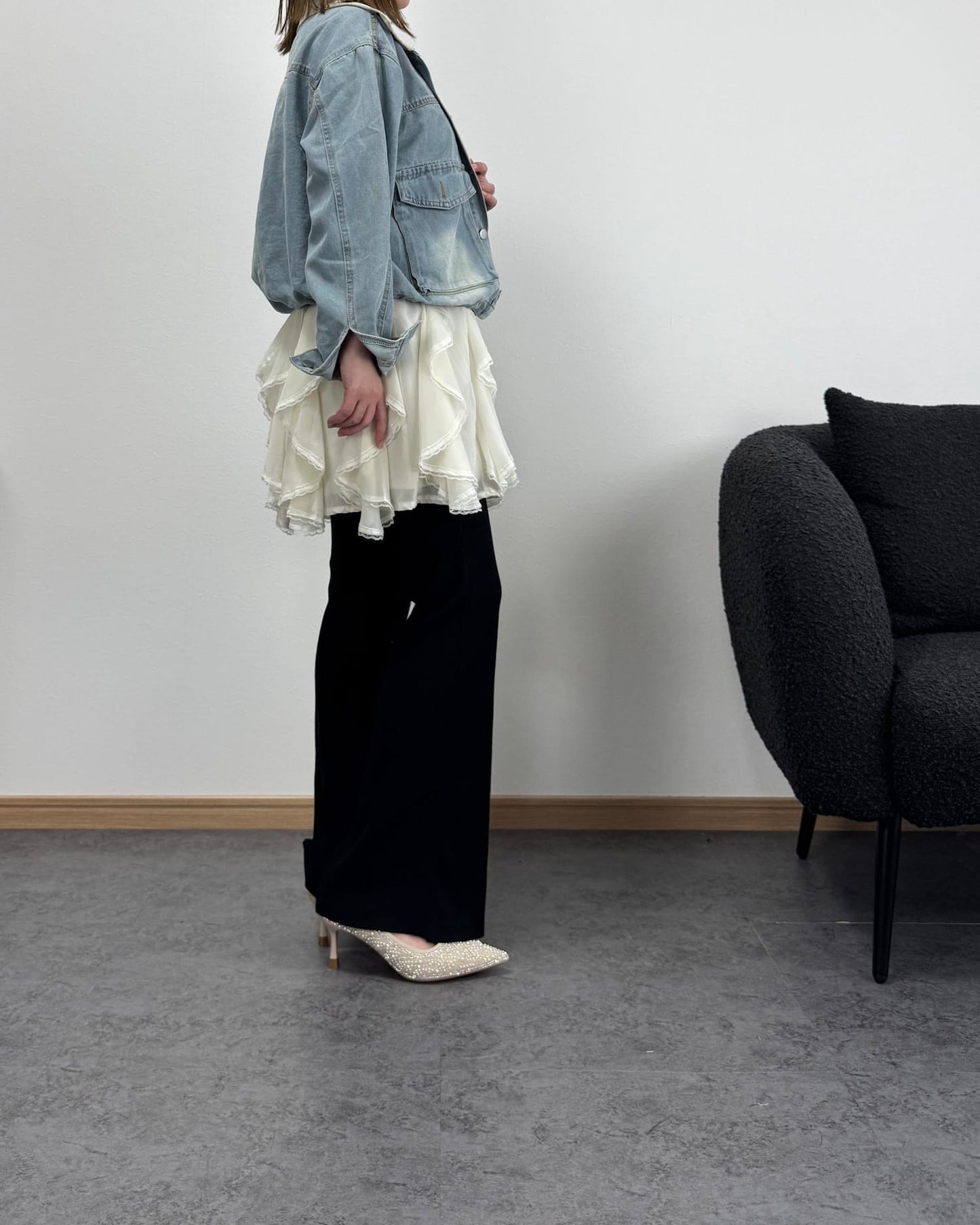 レイヤードレーススカート