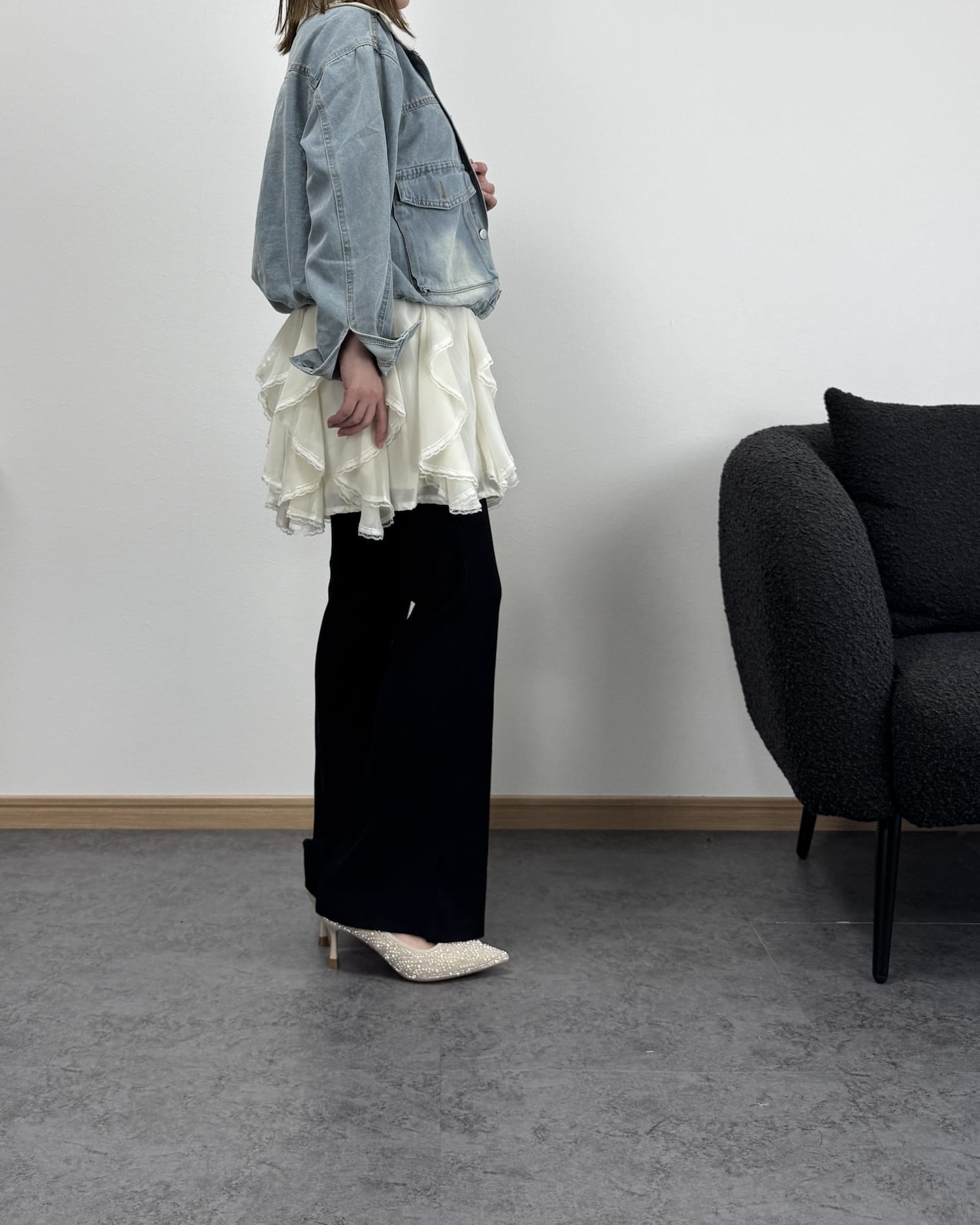 レイヤードレーススカート