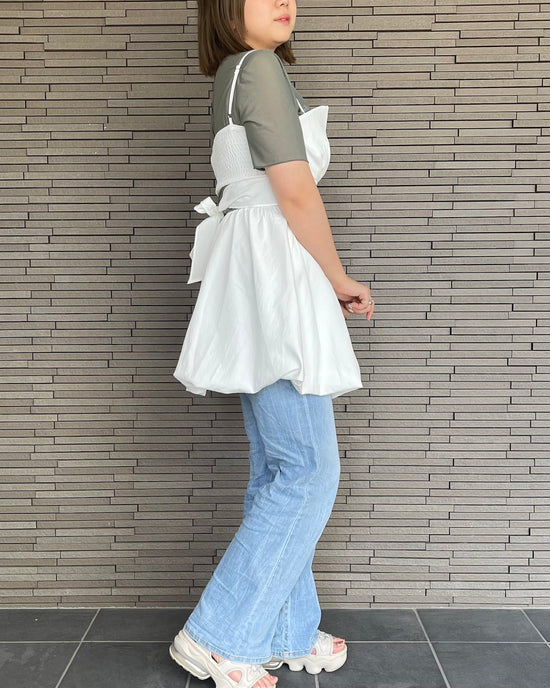 【体型カバー】バックリボンバルーンビスチェ
