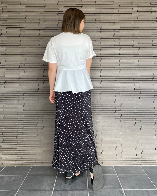 異素材切り替えフリルTシャツ