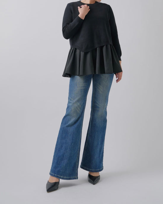 レイヤードフリルニット